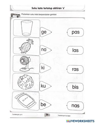 Latihan suku kata akhiran s