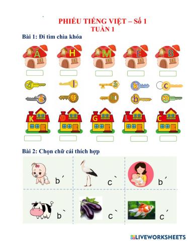 Ôn tập Tiếng Việt 1 Tuần 3