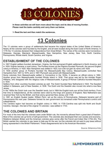 13 Colonies