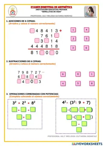 Evaluación Bimestral de ARITMÉTICA - 4to