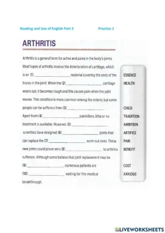 FCE RUE part 3 practice 1