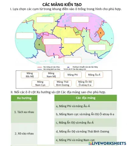 Các mảng kiến tạo