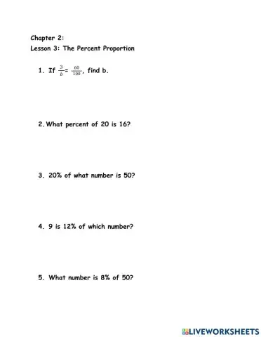 The Percent Proportion
