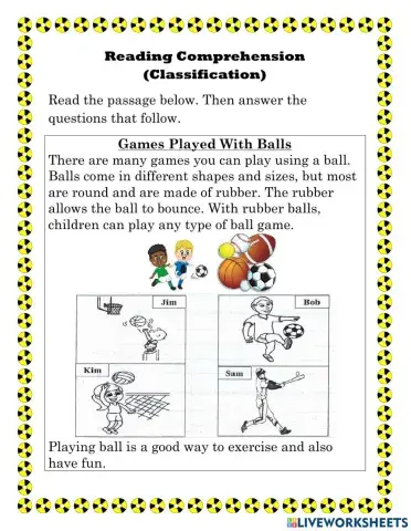 Classification Comprehension Passage
