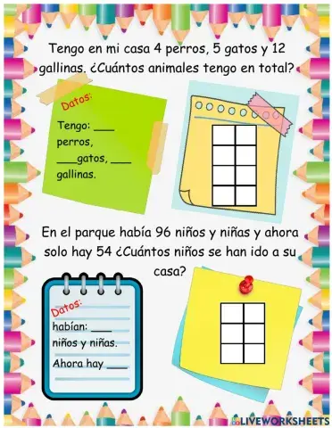 Problemas de sumas y restas