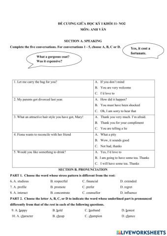 Revision for the mid first term test 11- No2