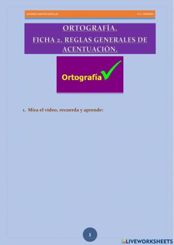 Taller de ortografía. Ficha 2.