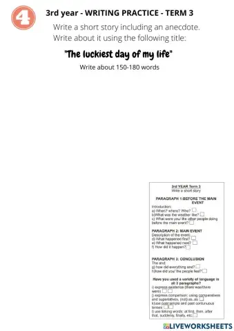 3Y writing practice Term 3 - 4