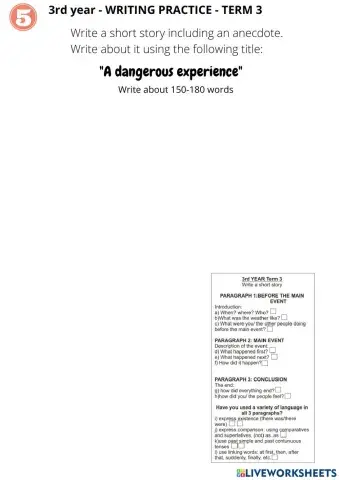 3Y writing practice Term 3 - 5