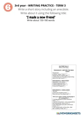 3Y writing practice Term 3 - 6