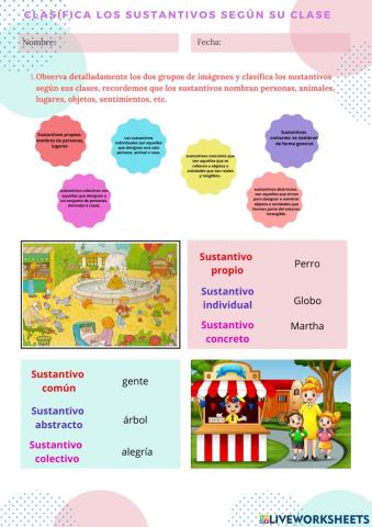 Los sustantivos y sus clases