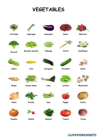 Vegetables - Vocabulary