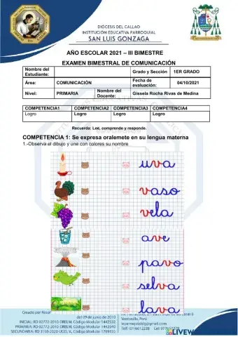 Examen de comunicación del iii bimestre