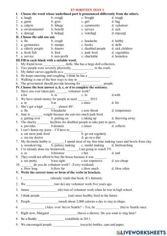 English 7-Test yourself Unit 1-2-3(MLH)