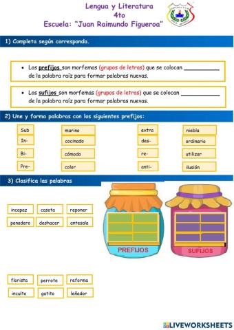 Sufijos y Prefijos
