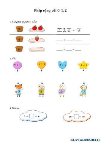Phép cộng 0, 1, 2