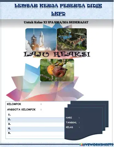 LKPD Laju Reaksi untuk Siswa kelas XI SMA-MA sederajat