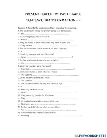 Present perfect vs Past simple