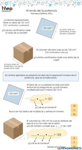 Identificar la relación entre potencias y raíces como operaciones inversas.