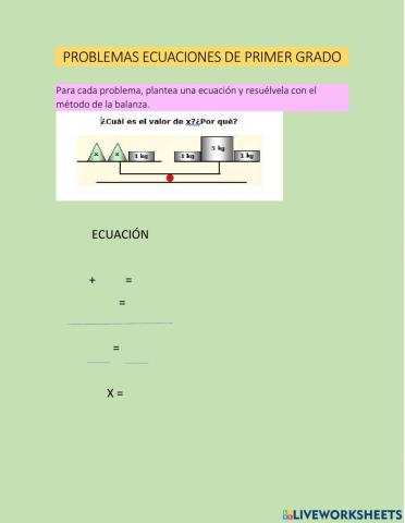 Problemas ecuaciones de primer grado