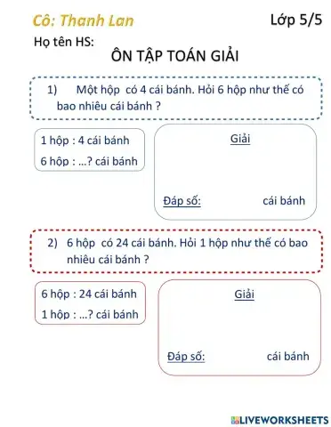 Ôn toán rút về đơn vị