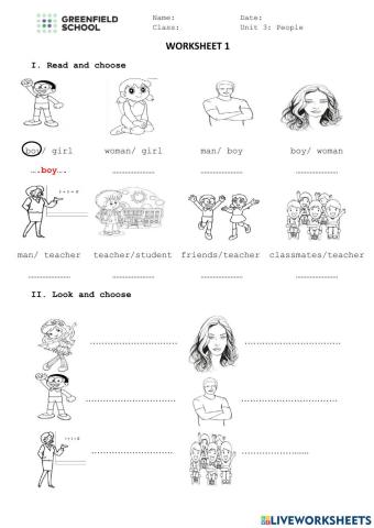 Look 1. Unit 3. Worksheet 1