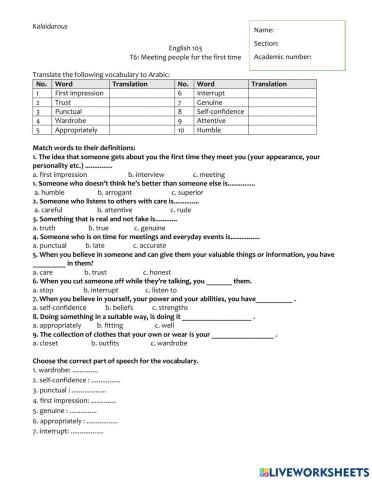 103 T6 interpersonal skills