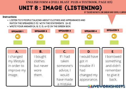 Unit 8: image (listening)
