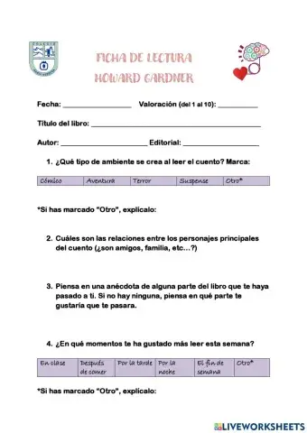 Ficha de lectura intrapersonal