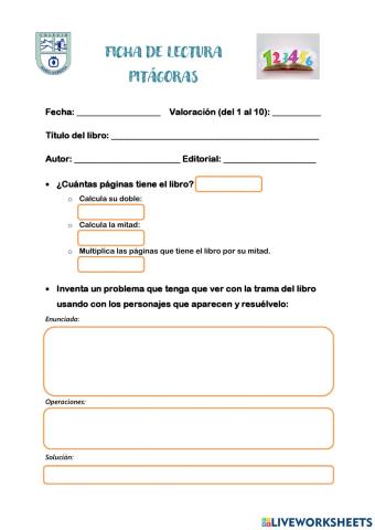 Ficha de lectura lógico-matemática