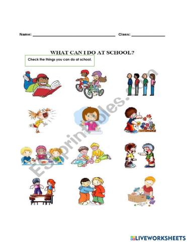 Things i can do in school