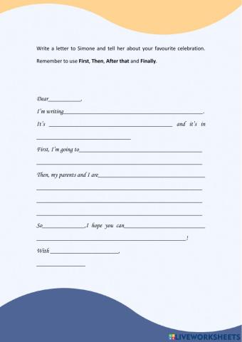 Writing a letter- Academy stars 4 (Unit 10)