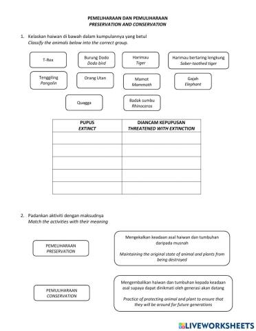 Preservation and conservation
