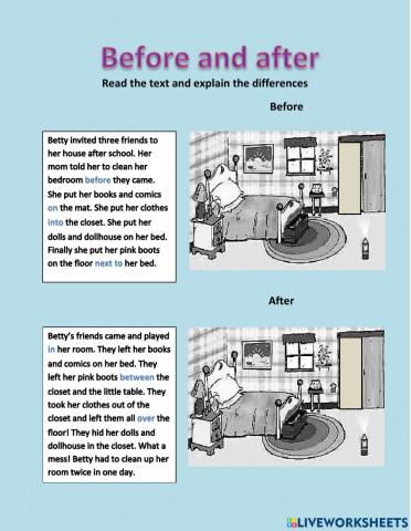 Prepositions of place and time