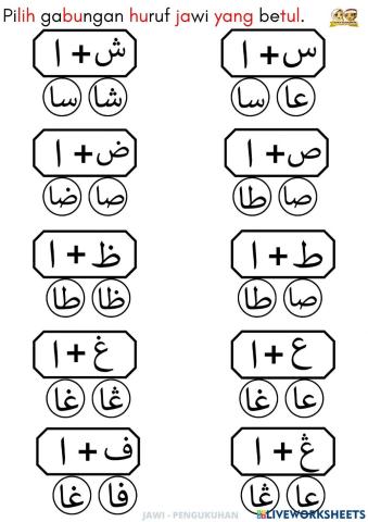 Huruf Jawi Suku Kata Alif