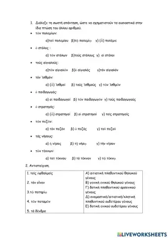 Β΄ κλιση ουσιαστικων