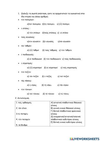 Β΄ κλιση ουσιαστικων