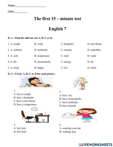 English 7 - 15 minute test