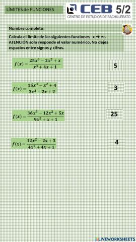 Límites al infinito