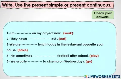 Present simple and present continues