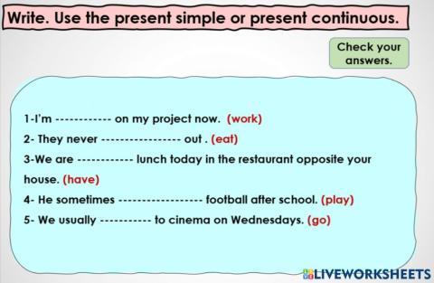 Present simple and present continues