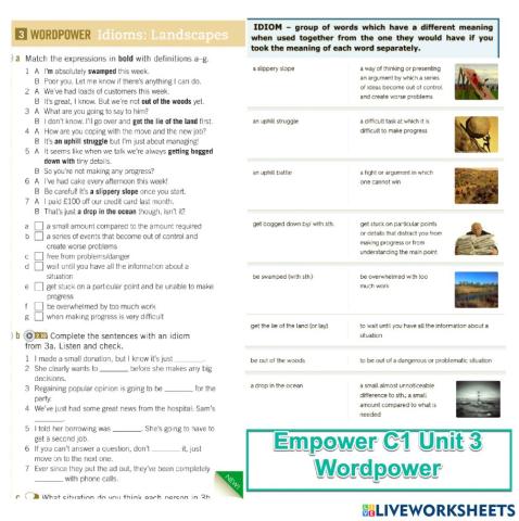 Empower C1 Unit 3        Wordpower