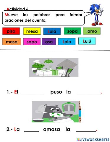 Actividad 6 -s- formar oraciones
