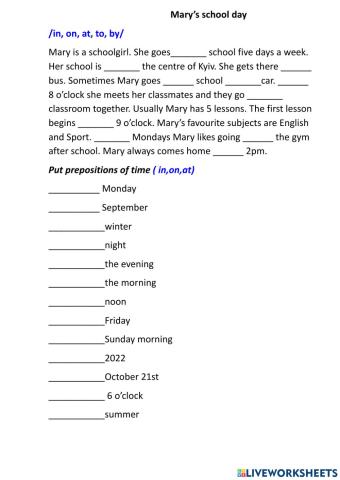 Preposition on time