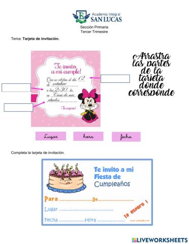 Tarjeta de invitación