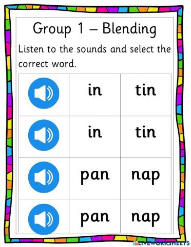 Jolly Phonics - Ants - Blending