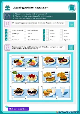 Listening Practice: Restaurants