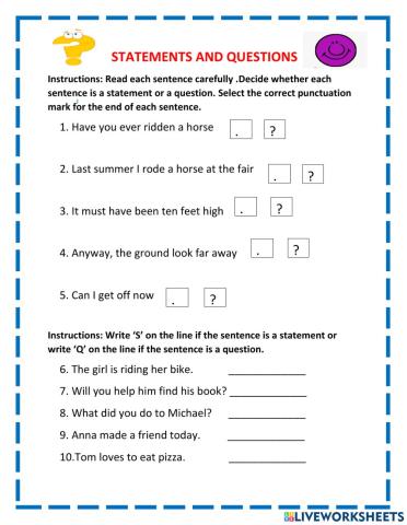 Statements and Questions