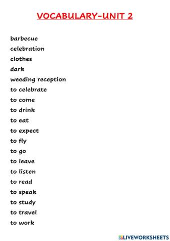 Vocabulario. English