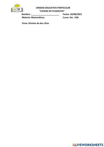 División de dos cifras